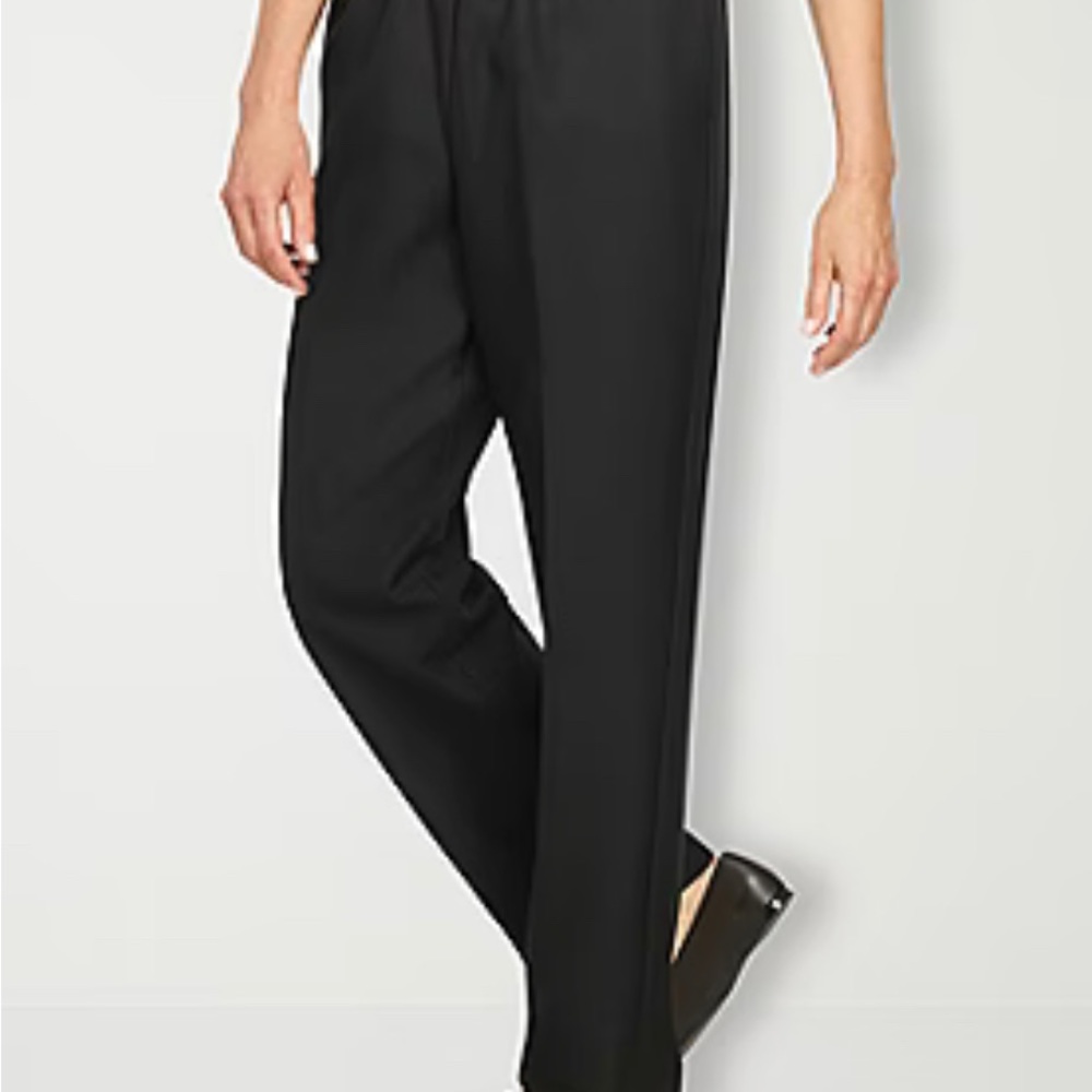 Alfred Dunner Classic Pants SZ 16 MISSES  SHORT, Black Color - NWT